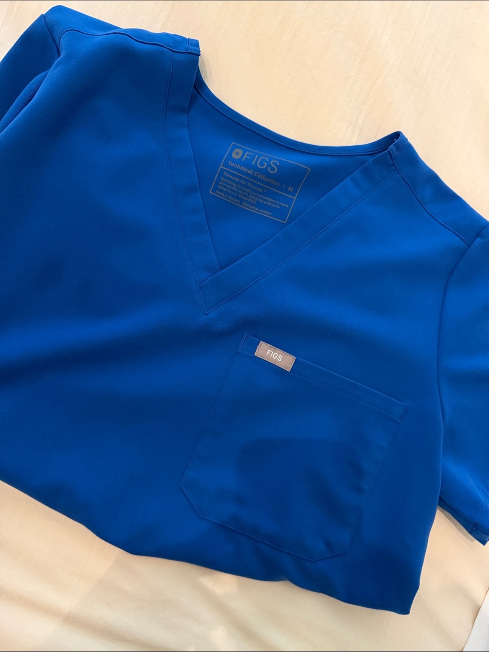 Figs V-Neck Scrub Top in Royal Blue